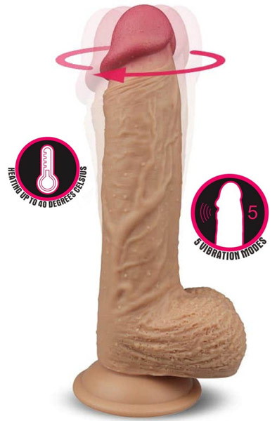 Dual Layered Rotating Nature Cock 21,5cm Dildo med vibrator | | Intimast