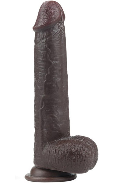 Sliding Skin Dual Layer Dong Brown 23cm Dildo | | Intimast