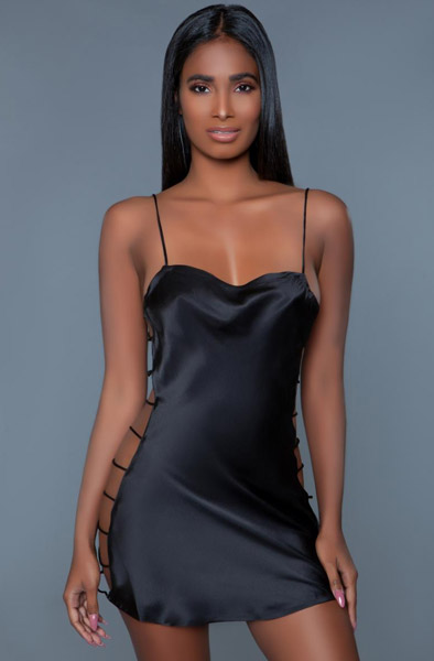 BeWicked Brooklyn Negligee With Open Sides Black S/M Sexiga kläder