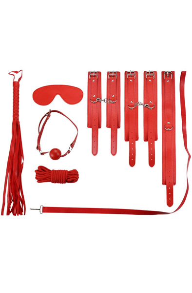 10-pcs Complete Beginners Set Red Bondage paket |  | Intimast