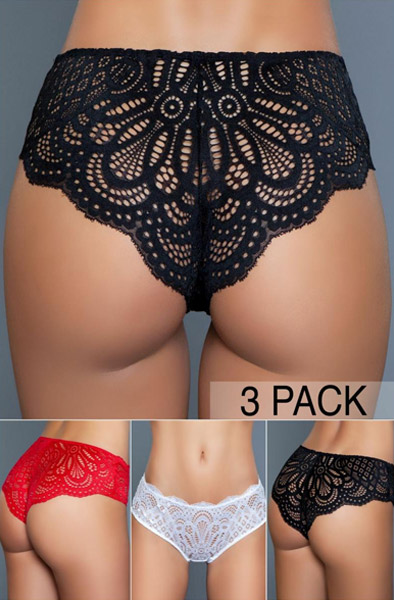 BeWicked Astrid 3-pack of Lace Panties L Trosor |  | Intimast