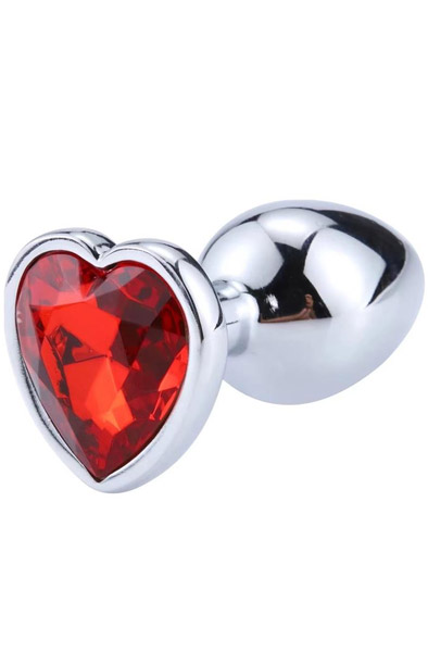 Red Scarlet Anal Plug With Heart Jewel M Analplugg metall |  | Intimast