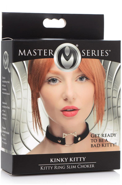 Alternativ bild 1 för Kinky Kitty Ring Slim Choker - Black