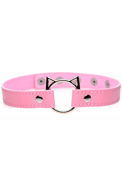 Kinky Kitty Ring Slim Choker Pink Choker