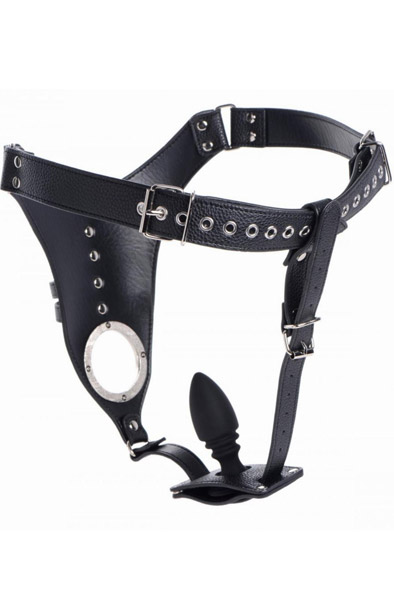 Penis Chastity Belt With Silicone Anal Plug Kyskhetsbälte | | Intimast