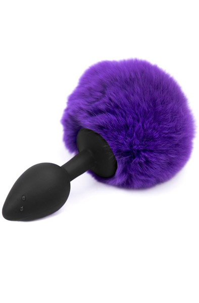 Purple Faux Fur Rabbit Tail With Silicone Plug S Analplugg med svans |  | Intimast