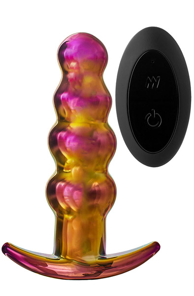 Glamour Glass Remote Vibe Beaded Plug Analplugg i glas | | Intimast