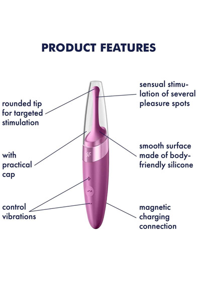 Alternativ bild 1 för Twirling Delight Tip Vibrator - Berry