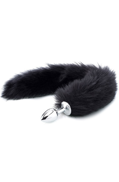 Deluxe Fluffy Fox Plug Black 45 cm Analplugg med svans |  | Intimast