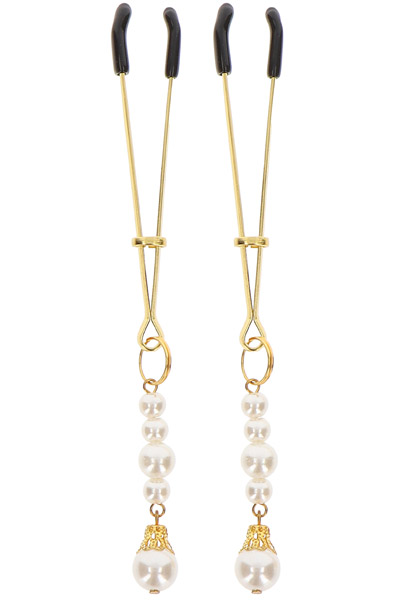 Taboom Tweezers With Pearls Gold Bröstvårtsklämmor | | Intimast