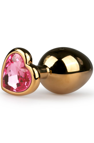 Easytoys Metal Butt Plug Gold/Pink 8,3 cm Analplugg metall | | Intimast