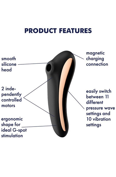Alternativ bild 1 för SATISFYER DUAL KISS BLACK