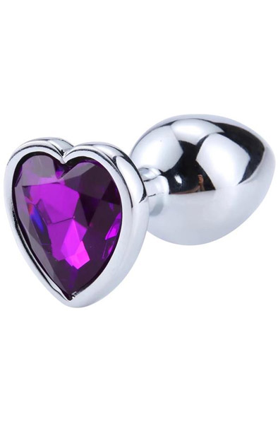 Heart Shaped Butt Plug Purple Small Analplugg metall |  | Intimast