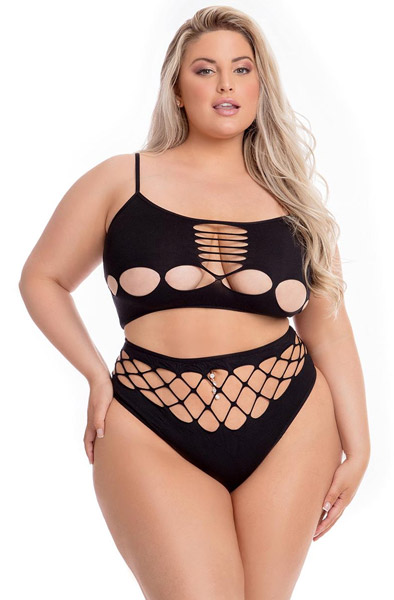 Neon Dreams 2-pcs Bra Set Black Queen Size Sexiga underkläder |  | Intimast