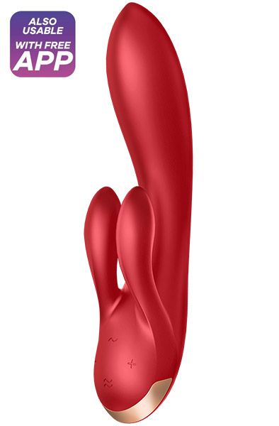Satisfyer Double Flex Red Appstyrd rabbitvibrator |  | Intimast