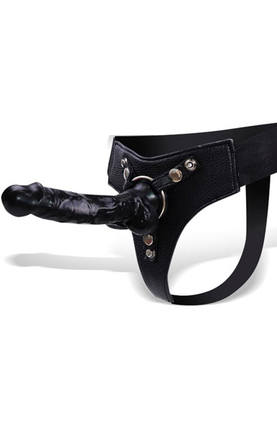 Mistress Strap-on With Silicone Dildo Black 20cm Strap-on med sele | | Intimast