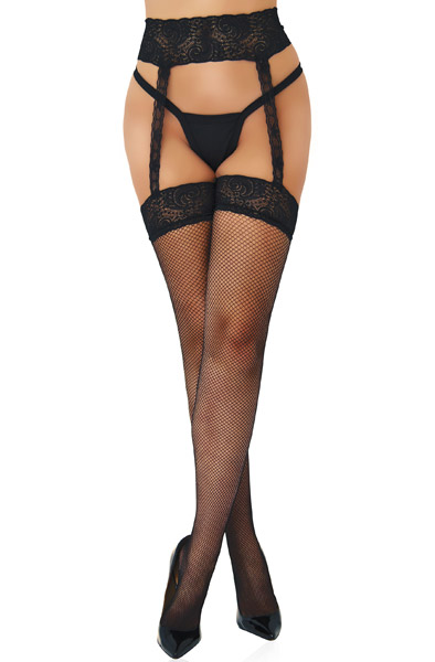Fishnet Garterbelt Stockings O/S Strumpbyxor |  | Intimast