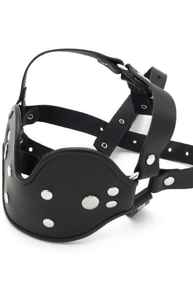 Leather Head Mounted Mouth Gag Gag med harness |  | Intimast