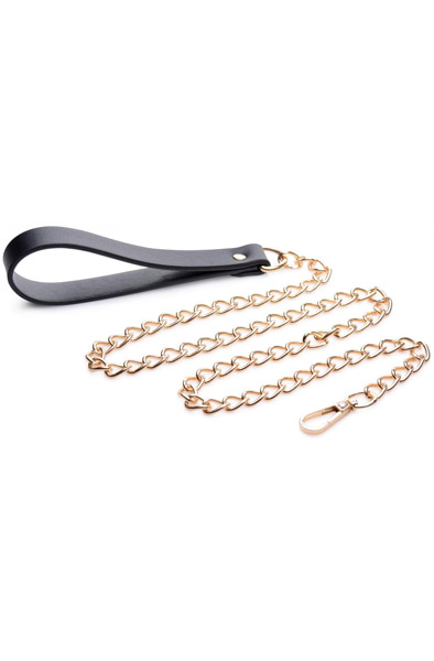 Master Series Luxury Leash Black/Gold Koppel | | Intimast