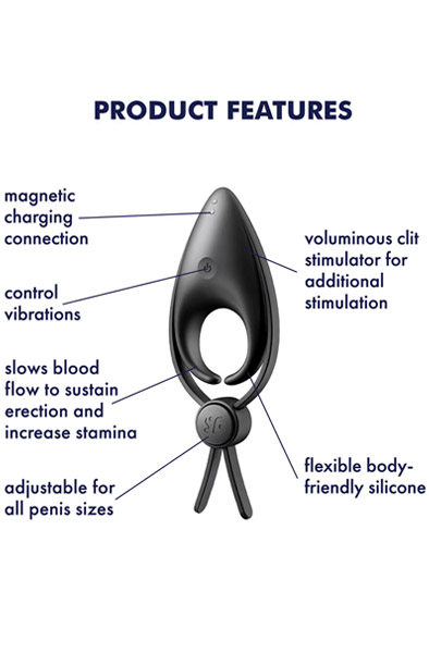 Alternativ bild 1 för SATISFYER SNIPER SVART PENISRING