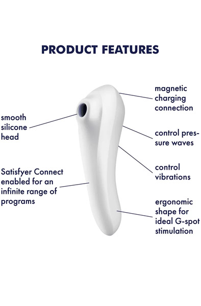 Alternativ bild 1 för Dual Pleasure Air Pulse Vibrator - White