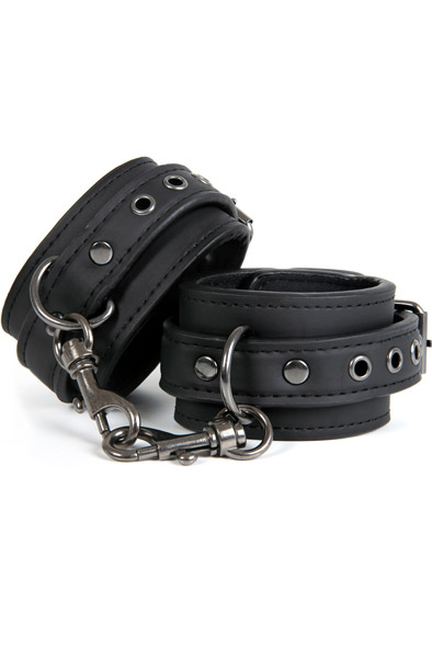 Produktfoto för Black Leather Handcuffs