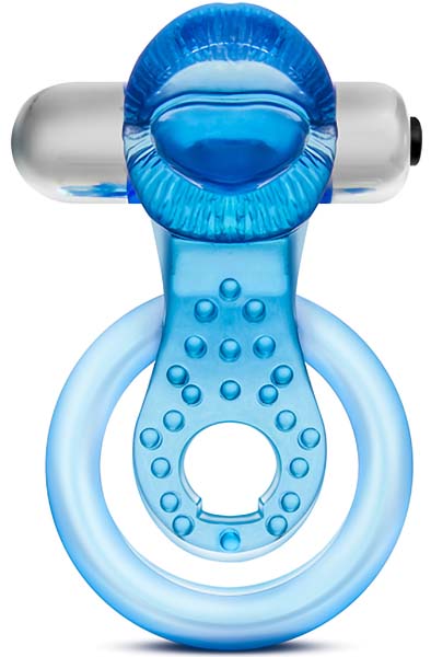 Stay Hard Tongue Blue C-ring Penisring med vibrator | | Intimast