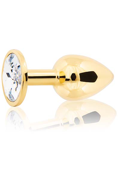 Metal Butt Plug Gold/Clear Small Analplugg metall |  | Intimast