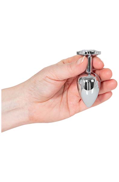 Alternativ bild 1 för Analplugg med tyngd 145 g - Silver med Klar Sten