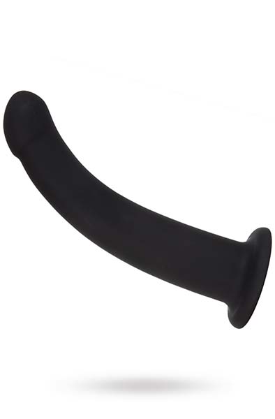 Alternativ bild 1 för Black Silicone Semi Realistic Dildo - Large
