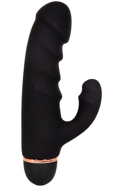 Black Amazing Ribbed Mini Rabbit Rabbitvibrator |  | Intimast