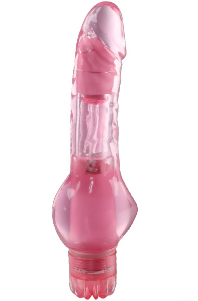 Pink Satisfaction Slim Penis Shaped Vibrator Dildo med vibrator |  | Intimast