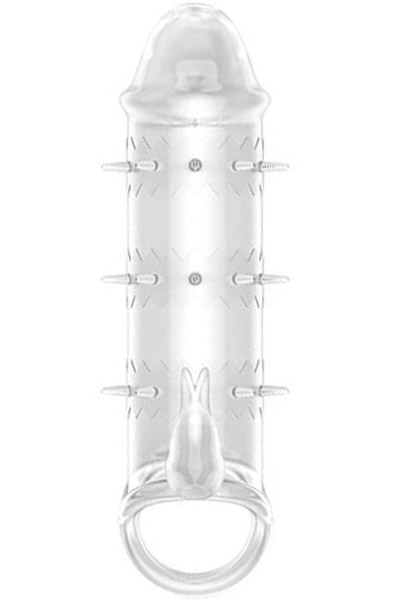 Penis Sleeve With Rabbit And Spikes Clear Penisöverdrag |  | Intimast