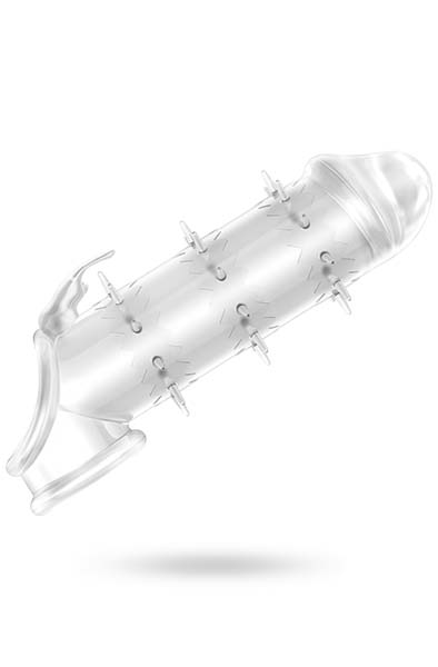 Alternativ bild 1 för Penis Sleeve Med Rabbit Och Piggar - Clear