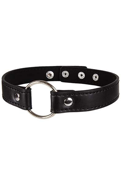 Choker Collar With Decorative Ring Black Halsband |  | Intimast