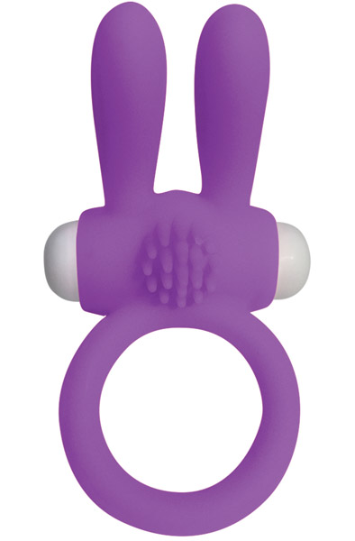 Neon Rabbit Ring Purple Penisring med vibrator | | Intimast