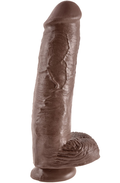 Pipedream King Cock With Balls Brown 28 cm XL dildo |  | Intimast