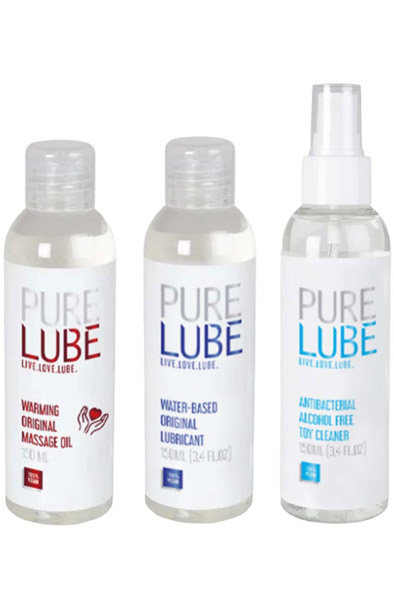 Water-Based Lubricant + Antibacterial Toy Cleaner + Warming Massage Oil 3 x 150 ml Paketerbjudande |  | Intimast