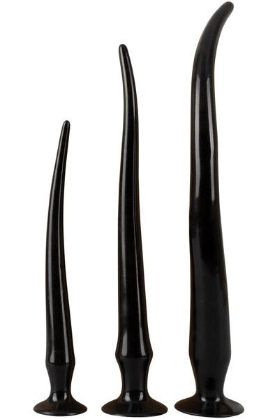 Super Long Flexible Butt Plug Set Black Extra lång analdildo |  | Intimast