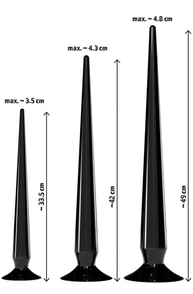 Alternativ bild 1 för Super Long Flexible Butt Plug Set - Svart
