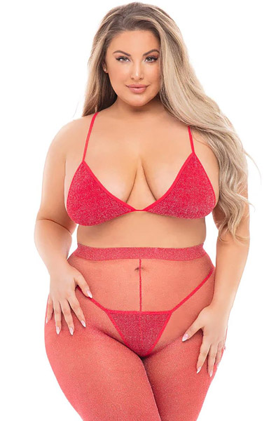 Tall Order 3-pcs Set Red Queen Size Sexiga underkläder |  | Intimast