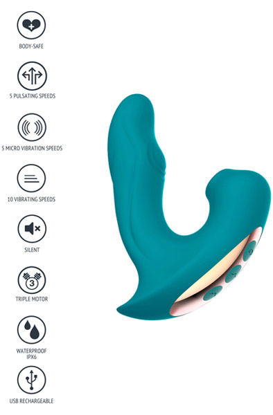 Alternativ bild 1 för Eternal Love Air Pulse Clit Stim + Pulse-Wave G-spot Stim