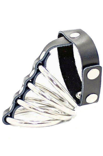 Ohmama Fetish Leather Strap Metal Cock Ring Penis & pungring | | Intimast