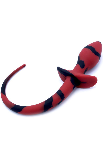 Kiotos Anal Plug Dog Tail Black/Red Analplugg med svans |  | Intimast