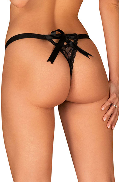 Alternativ bild 1 för ISABELLIA - SVART STRINGTROSA