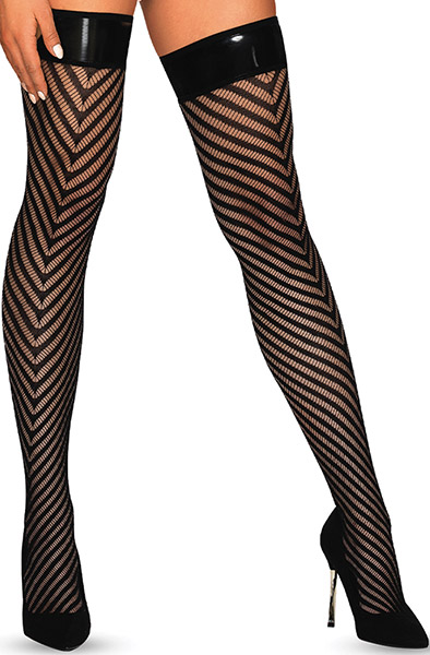 Obsessive S818 Stockings Black S/M Stay-ups | | Intimast