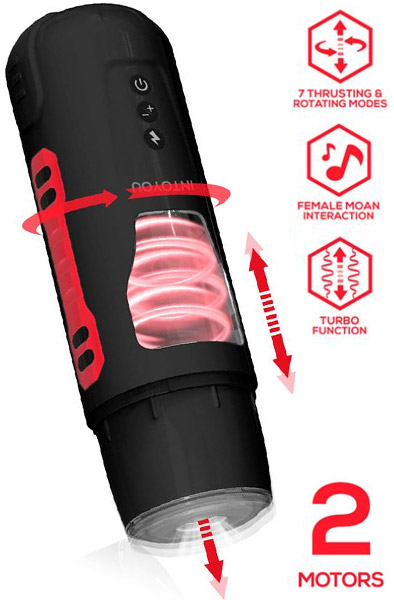 Pyro Advanced Thrusting, Rotating & Moaning Masturbator Masturbator med motor | | Intimast