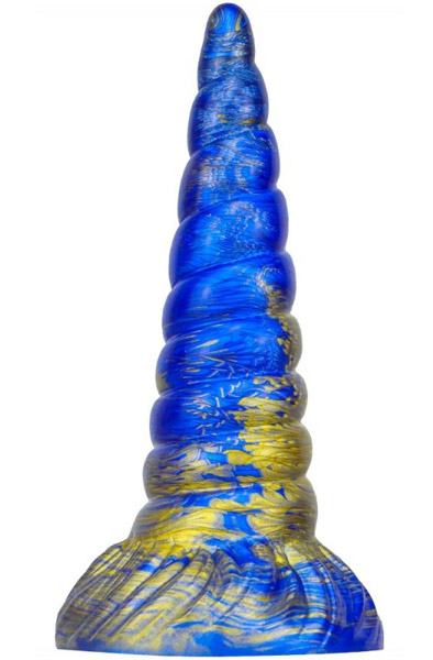 Metallic Dildo Unix Blue/Gold 19,5 cm Dragon dildo | | Intimast