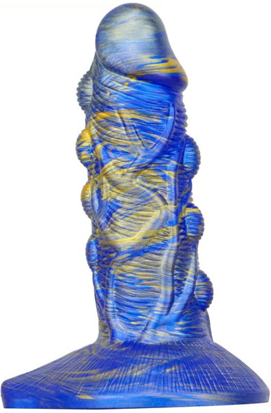 Metallic Fantasy Dildo Bulstrix Blue/Gold 18 cm Dragon dildo |  | Intimast