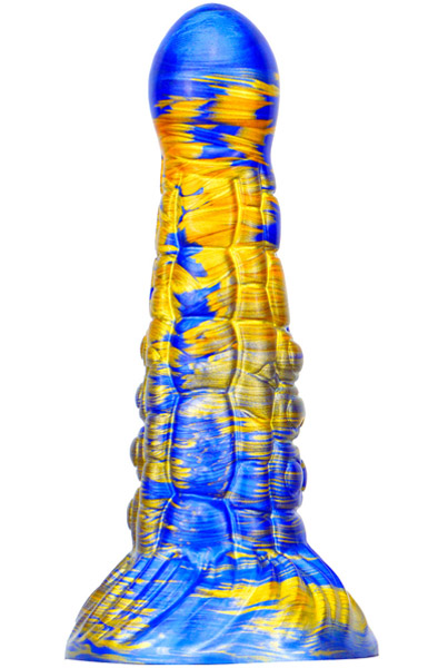 Metallic Fantasy Dildo Ninja Blue/Gold 19 cm Dragon dildo | | Intimast